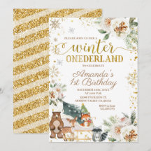 White Floral Winter Onederland Geburtstag