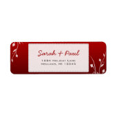 White Floral Wirbel Deep Red Return Address Label (Vorne)