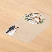 White Floral with ring Wedding Acryleinladungen (Ablage )