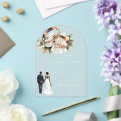 White Floral with ring Wedding Acryleinladungen (Insitu (Hochzeit))