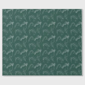 White Florals On Dark Dusty Green Wedding Wrap Geschenkpapier (Flach)