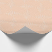 White Florals On Peach Wedding Wrapping Paper Geschenkpapier (Ecke)