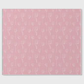 White Florals On Pink Wedding Wrapping Paper Geschenkpapier (Flach)