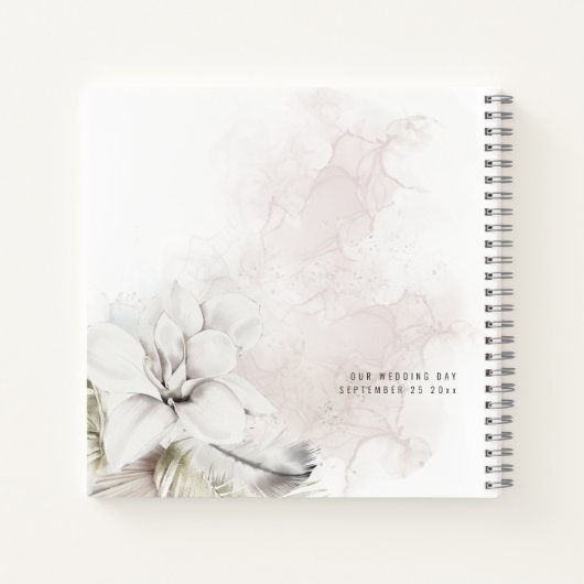 White Florals wünscht sich ein neues Gästebuch Notizblock (Rückseite)