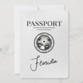 White Florida Passport Hochzeit Einladung (Rückseite)
