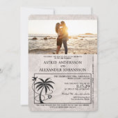 White Florida Passport Hochzeit Einladung (Vorderseite)