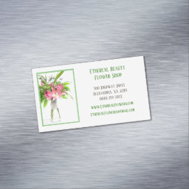 White Florist Magnetische Visitenkarte