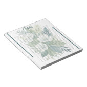 White Flower Bouquet & Green FoliageLined Notepad Notizblock (angewinkelt)