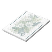White Flower Bouquet & Green FoliageLined Notepad Notizblock (Rotiert)