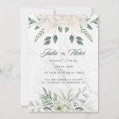 White Flower design Wedding Invition Einladung (Vorderseite)