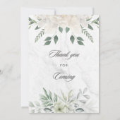 White Flower design Wedding Invition Einladung (Rückseite)