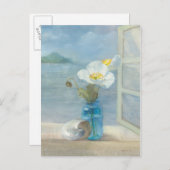 White Flower Overlooking the Sea Postkarte (Vorne/Hinten)