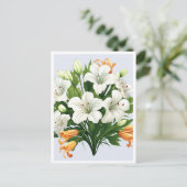 WHITE FLOWERS #2 POSTKARTE (Stehend Vorderseite)
