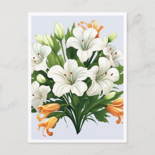 WHITE FLOWERS #2 POSTKARTE (Vorderseite)