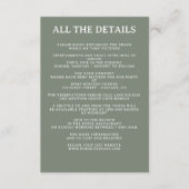 White Flowers and Greenery Wedding Details Begleitkarte (Vorderseite)