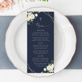 White Flowers, Cream Flowers, Boho, Baptism Menu Menükarte