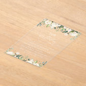 White Flowers, Cream Flowers, Boho, Birthday Acryleinladungen (Ablage )