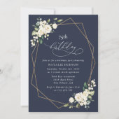White Flowers, Cream Flowers, Boho, Birthday Einladung (Vorderseite)