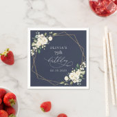 White Flowers, Cream Flowers, Boho, Birthday Serviette (Beispiel)