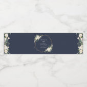 White Flowers, Cream Flowers, Boho, Birthday Wasserflaschenetikett (Einzelnes Label)