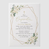 White Flowers, Cream Flowers, Boho, Confirmation Pergament Einladungen (Vorderseite)