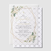 White Flowers, Cream Flowers, Boho, Confirmation Pergament Einladungen (Versetzt (Einladung))