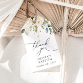 White Flowers, Cream Flowers, Boho, Floral Baptism Geschenkanhänger