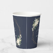 White Flowers, Cream Flowers, Boho, Floral Baptism Pappbecher (Rechts)