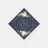 White Flowers, Cream Flowers, Boho, Floral Baptism Serviette (Ecke)