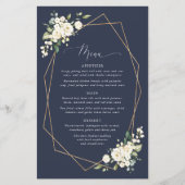 White Flowers, Cream Flowers, Bridal Shower Menu (Vorderseite)