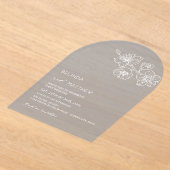  White Flowers Dusty Blue Casual Wedding Acryleinladungen (Ablage )