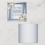 White Flowers Elegant Blue Gray Detail Begleitkarte (Vorne/Hinten)