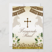 White Flowers Fiesta Baptism and Birthday Einladung (Rückseite)