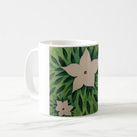 White Flowers Kaffeetasse (Vorderseite Links)