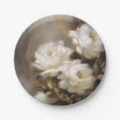 white flowers pappteller (Vorderseite)