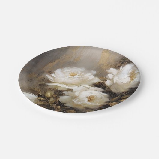 white flowers pappteller (Schrägansicht)