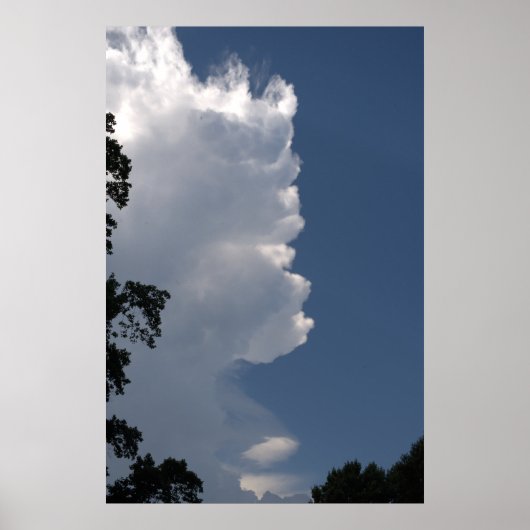 White Fluffy Clouds Blue Sky Poster (Vorne)