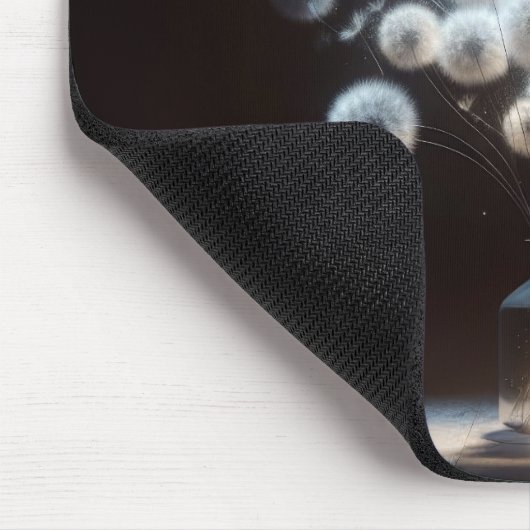 White Fluffy Dandelion Bouquet Mousepad (Ecke)