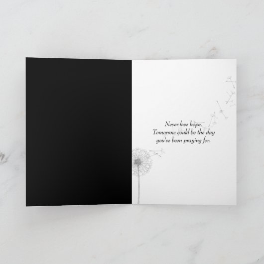 White Fluffy Dandelions Karte (Innenseite)