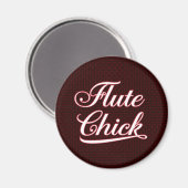 White Flute Chick Script Magnet (Vorderseite/Rückseite)