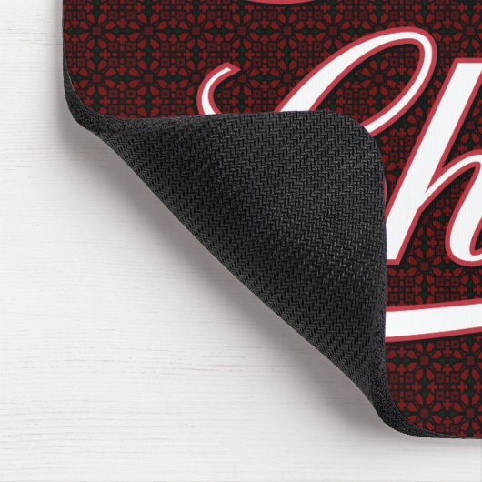 White Flute Chick Script Mousepad (Ecke)