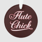 White Flute Chick Script Ornament (Vorderseite)