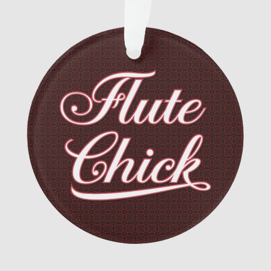 White Flute Chick Script Ornament (Vorderseite)