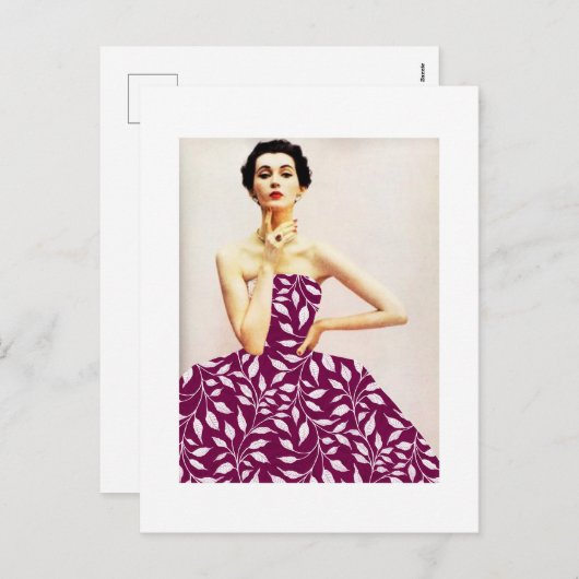 White Folies Muster Dress Holiday Postkarte (Vorne/Hinten)