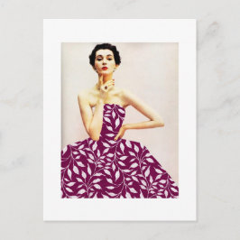 White Folies Muster Dress Holiday Postkarte