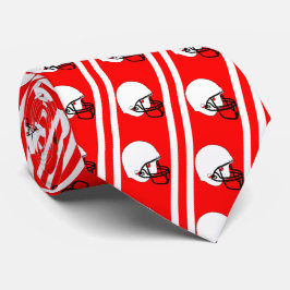 White Football Helm auf Red Necktie Krawatte