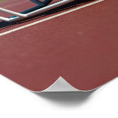 White Football Helmet on Court Line Poster (Ecke)