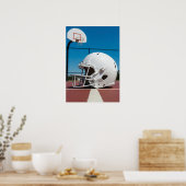 White Football Helmet on Court Line Poster (Küche)