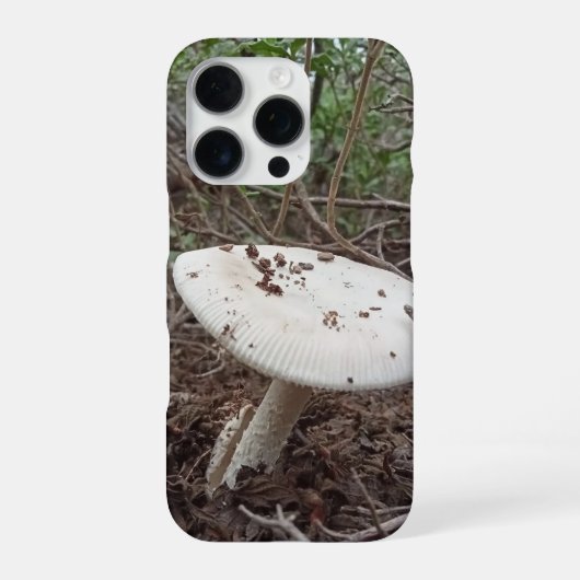 White Forest Mushroom Aesthetic Phone Case iPhone Hülle (Rückseite)