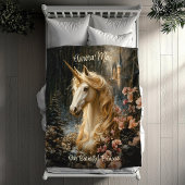 White Forest Unicorn Fantasy Burg Fairytale Fleecedecke